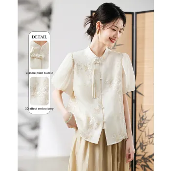 XINFEIYU Shirts Women's Ecru