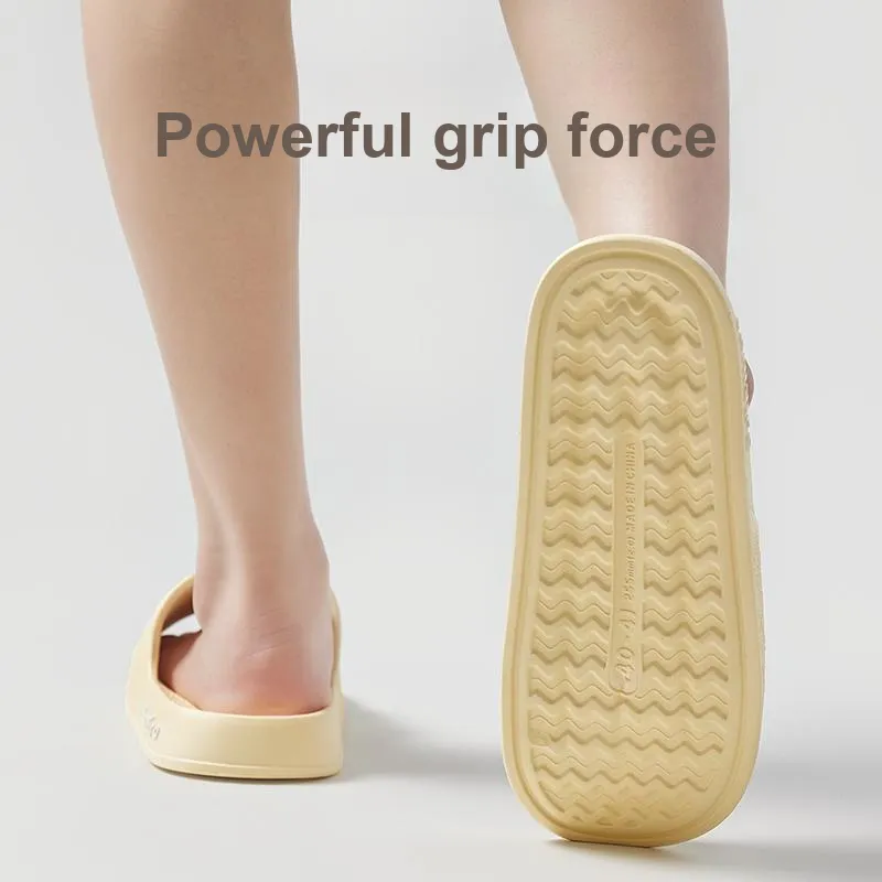 UTUNE Summer Indoor Bathroom Bathing Slip Resistant Quiet Couple's Home Slippers-14
