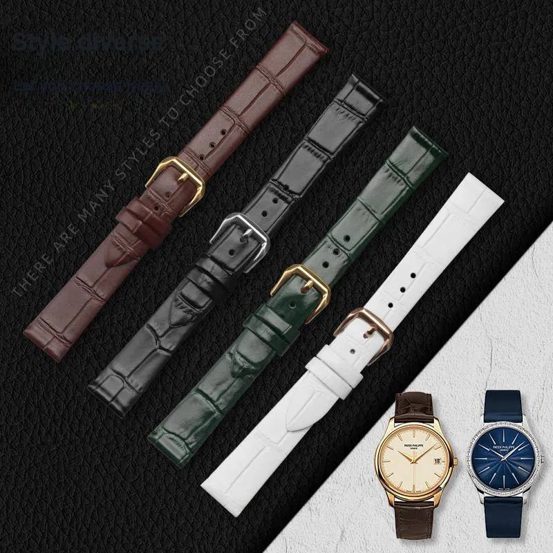 WOALMORN Longines Compatibility Watch Band Genuine Leather Material-31