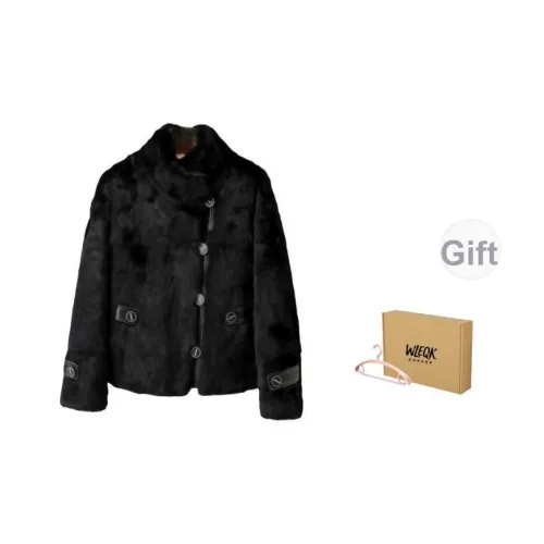 WLEQK Черный Женские Бархатные Куртки