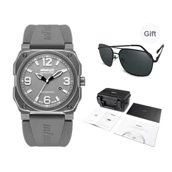 INFANTRY Mechanical Movement Silicone Strap Watch Men's Watches Gray Dial