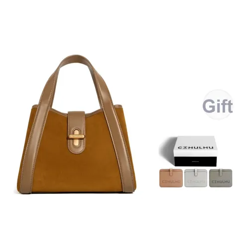 Cthulhu Коровья кожа Тоут Сумка Сумка для покупок Сумка через плечо Сумка среднего размера Женская Коричневая