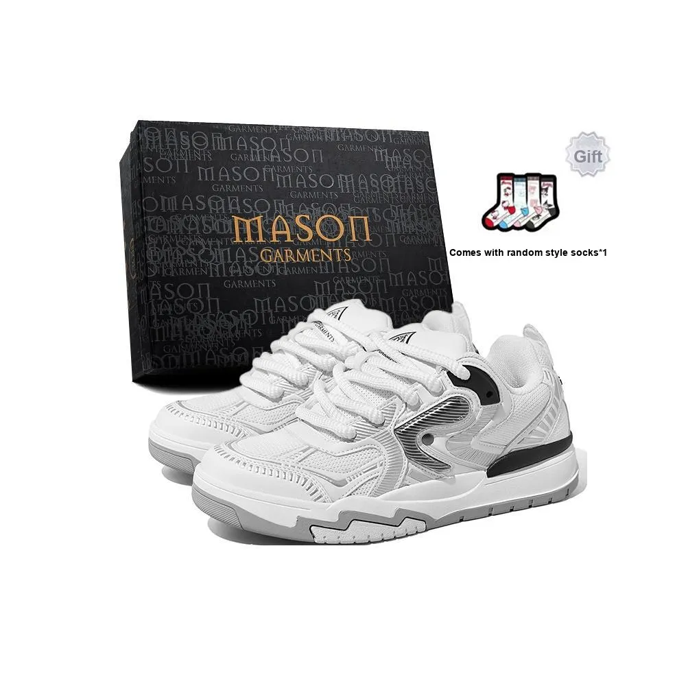 Masongarments Cushioned Height Increase Wear-Resistant Lightweight Low-Top Skateboard Shoes Unisex Exclusive Box