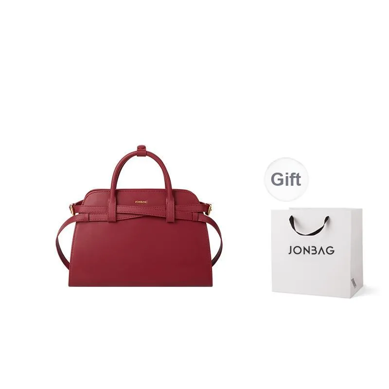 JONBAG Cow Leather Shoulder Bag, Crossbody Bag, Handbag Regular Women's Red-1
