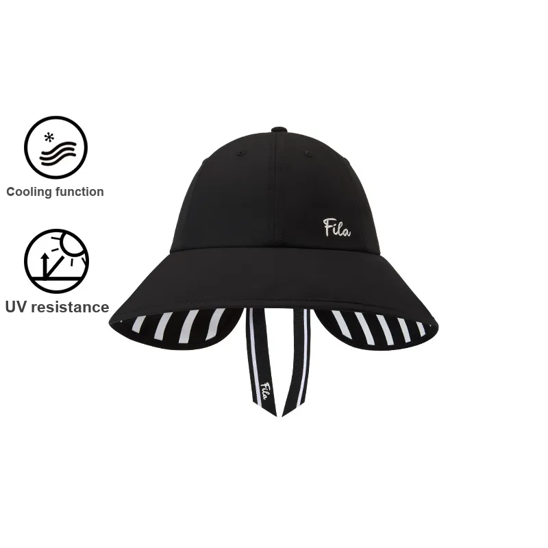 FILA FUSION Polyester Bucket Hats Women's Pitch Black-1