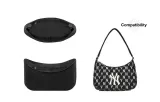 MLB Black White Monogram Shoulder Bag with Dralon Liner[Bag Not Included]