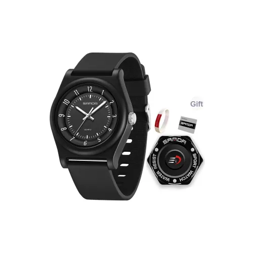 Sanda Кварцевый механизм Часы Унисекс Черный циферблат