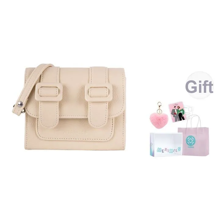 MERIMIES Личиновая текстура Почтовая сумка Сумка на плечо Баночка Сумка через плечо Мини Женская Кремовая