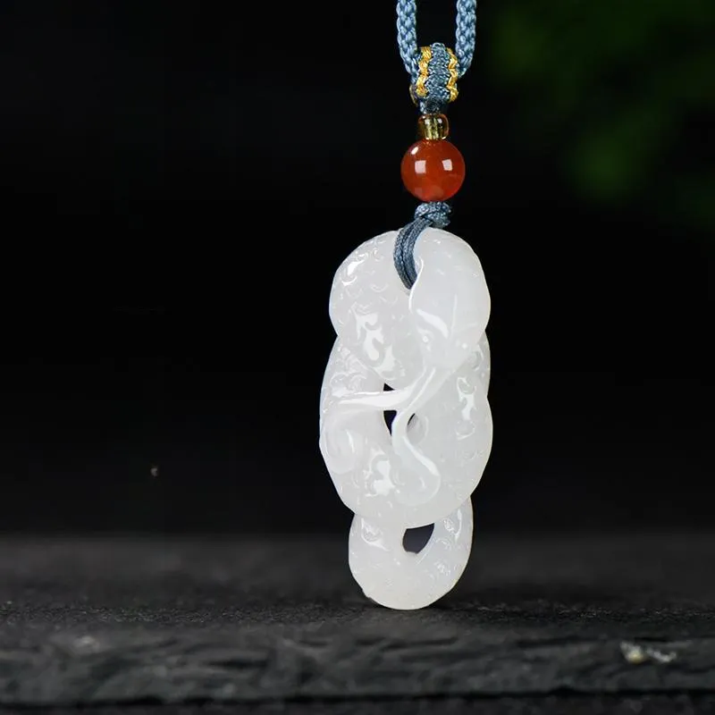 KUNYUYAO Hetian Jade Pendants White Jade Unisex-10
