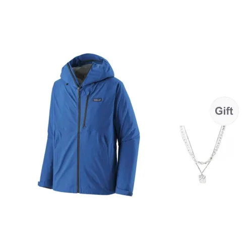 Patagonia Windbreaker Jackets Unisex Bau Blue, Comes With Necklace