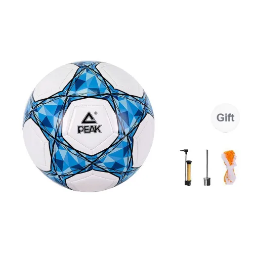 PEAK Size 54 Size Soccer PVC Machine Stitched Soccer Ball Unisex White Blue