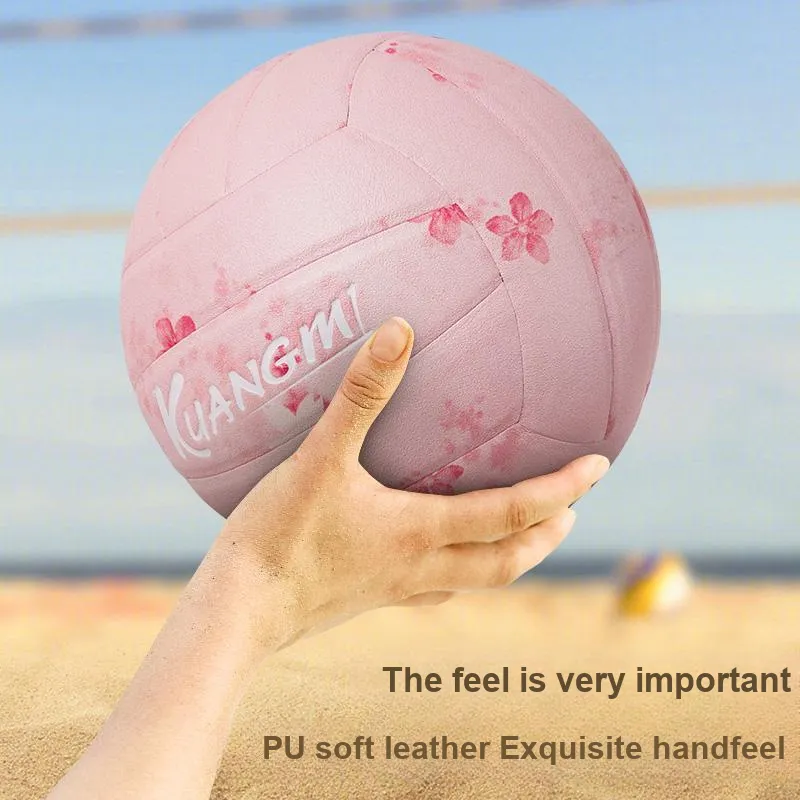 Kuangmi PU Size 5 Ball Middle School Volleyball Unisex Pink-5