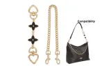 (Plating) Black Heart Four-leaf Clover 16cm + Dog Buckle Decorative Chain 45cm
