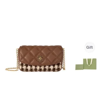 VANESSA HOGAN Cow Leather Shoulder Bag Crossbody Bag Small Size Women's Brown/Black
