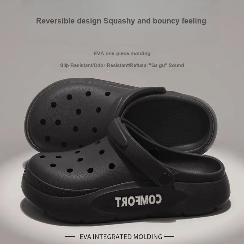 LUNNIFEIYA EVA Soft Sole Summer Clogs Home Indoor Slip Resistant Closed Toe Slippers-1