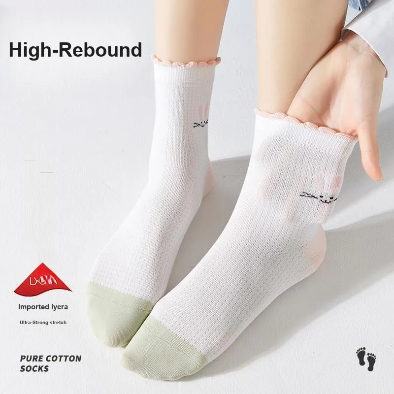MIIOW Mid-Calf Socks Women's 5 Pack-2