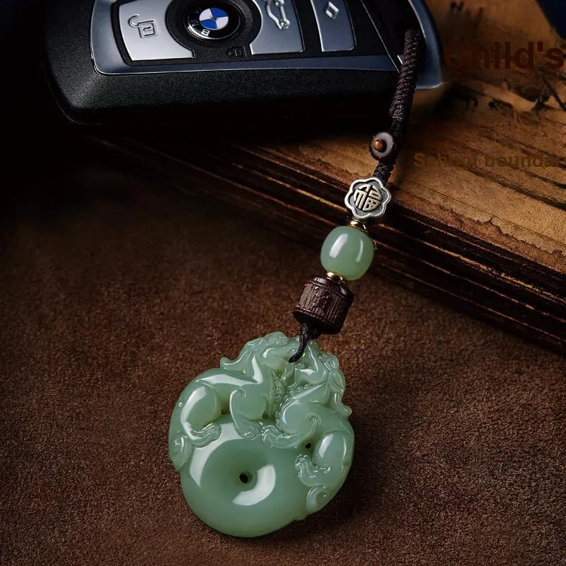 Moonstone Edge Hetian Jade Pendants White Jade/Pale Greenish White Jade Unisex-2