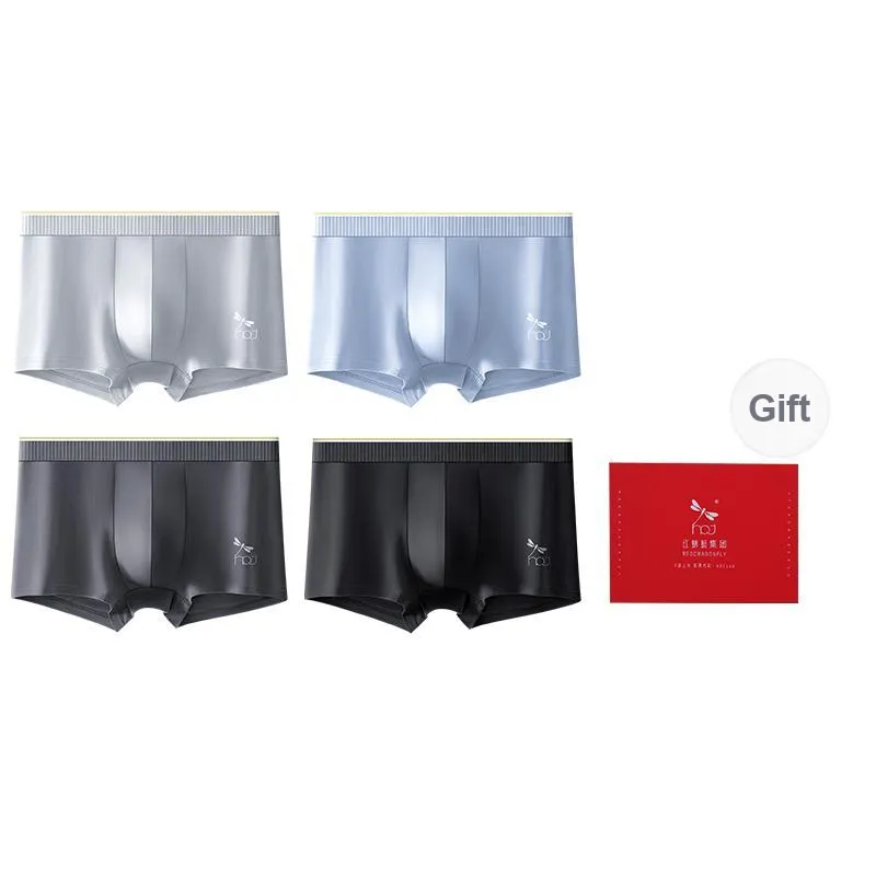 RED DRAGONFLY Cotton Panties Men's 4 Piece Gift Box Sets-10