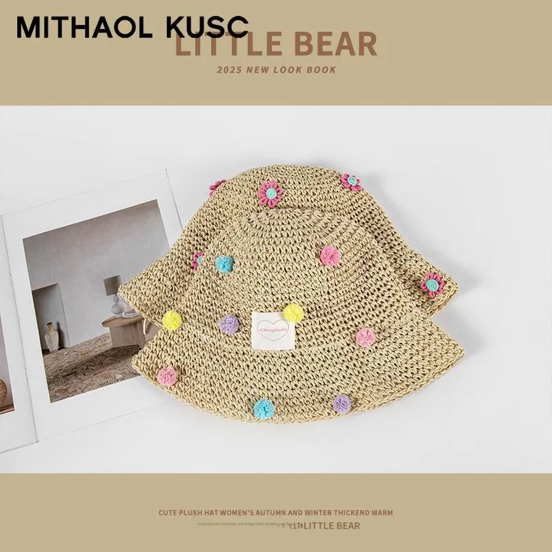 MITHAOL KUSC Straw Woven Sun Protection Hats Women's-2