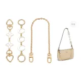 Gold[White Four-Leaf Clover+Moon Extender Chain]+Decorative Chain 40cm