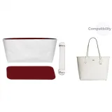 City33 (Glacier White) Set of 3[Shoulder Strap Pad+Bottom Pad+Burgundy Waterproof Liner]☆ Compartment Style