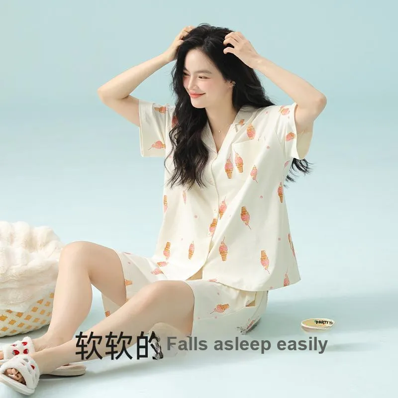 XIAFENYAN Pajama Set Women's Apricot-4