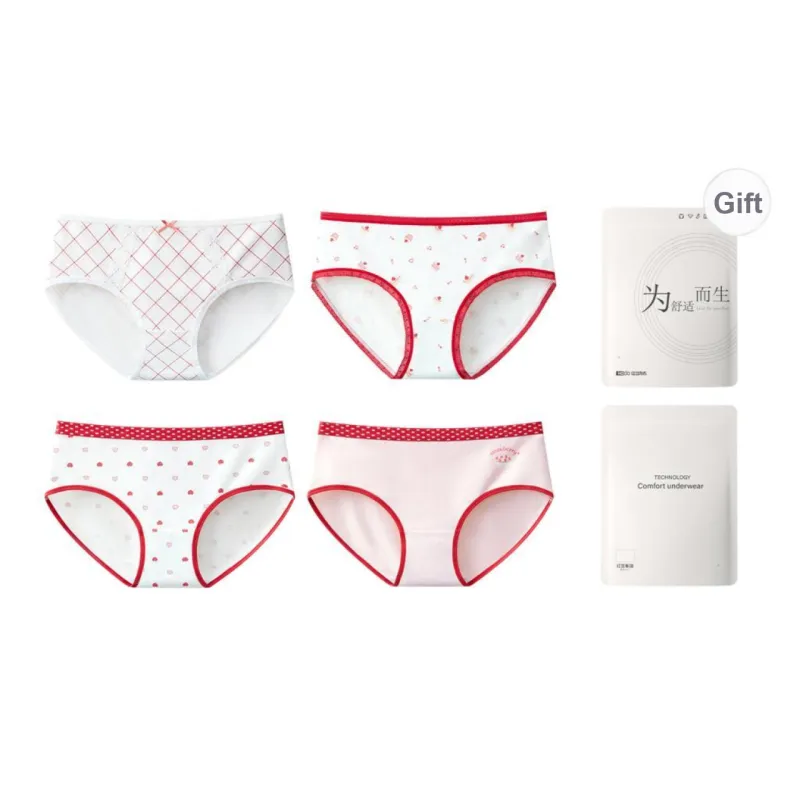 Red Bean Underpants Women's 4 Pack Shopping Bag-11