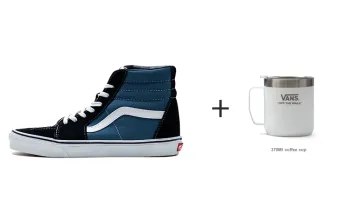 Vans SK8 Anti-Slip And Wear-Resistant Lightweight High-Top Skateboard Shoes Unisex Marine Blue Thermos Mug Set