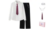 Gift Box Set, Blackazaki Butler Suit Trouser+Shirt, Includes Pants Chains+Handmade Tie
