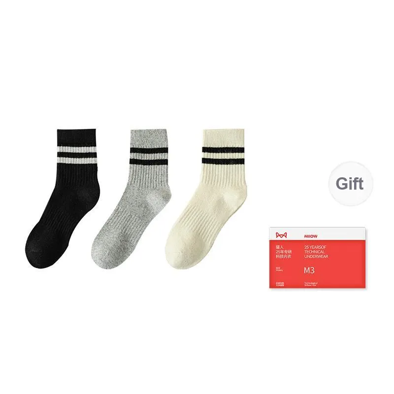 MIIOW Mid Calf Socks Women's 3 Pack-8
