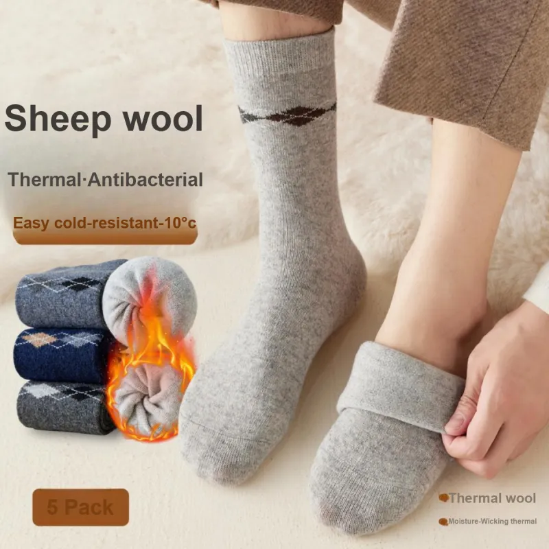 MIIOW Mid Calf Socks Men's 5 Pack Mixed Color-1