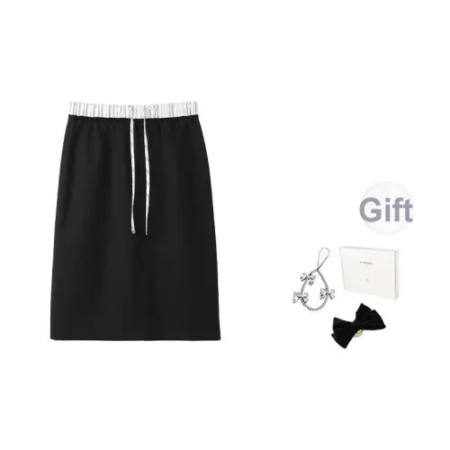 Fstudio Летний Корейский стиль Минималистичный Пэчворк Цветовой блок Полу-длина Повседневный Длинный Юбка Женская