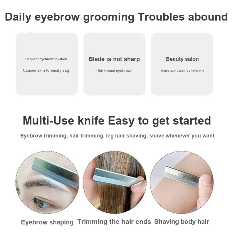 JIANYINGSHU Stainless Steel Eyebrow Razor Blade-4