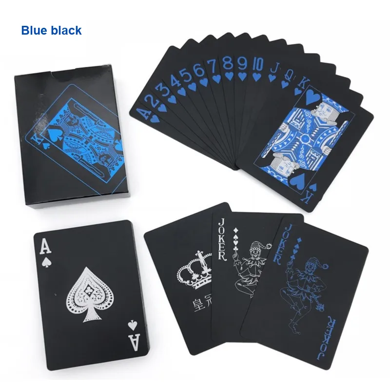 KecoSweet Black Plastic Plate Abrasion Resistant Durable PVC Waterproof Home Party Casual Standard Playing Cards-1