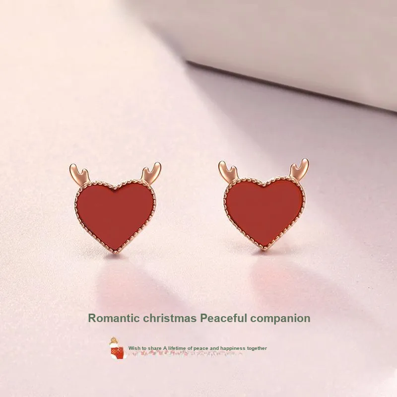 Yuanyanghuangjin 18K Gold Stud Earrings Women's-1