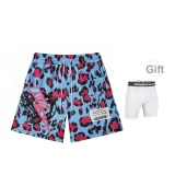 Single Layer Blue+High-Rebound Pants (Pink Lightning Jaguar+Embroidery)