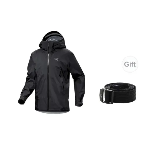 Arcteryx Alpha Series Windbreaker Jackets Men Black With Free Belt Size L