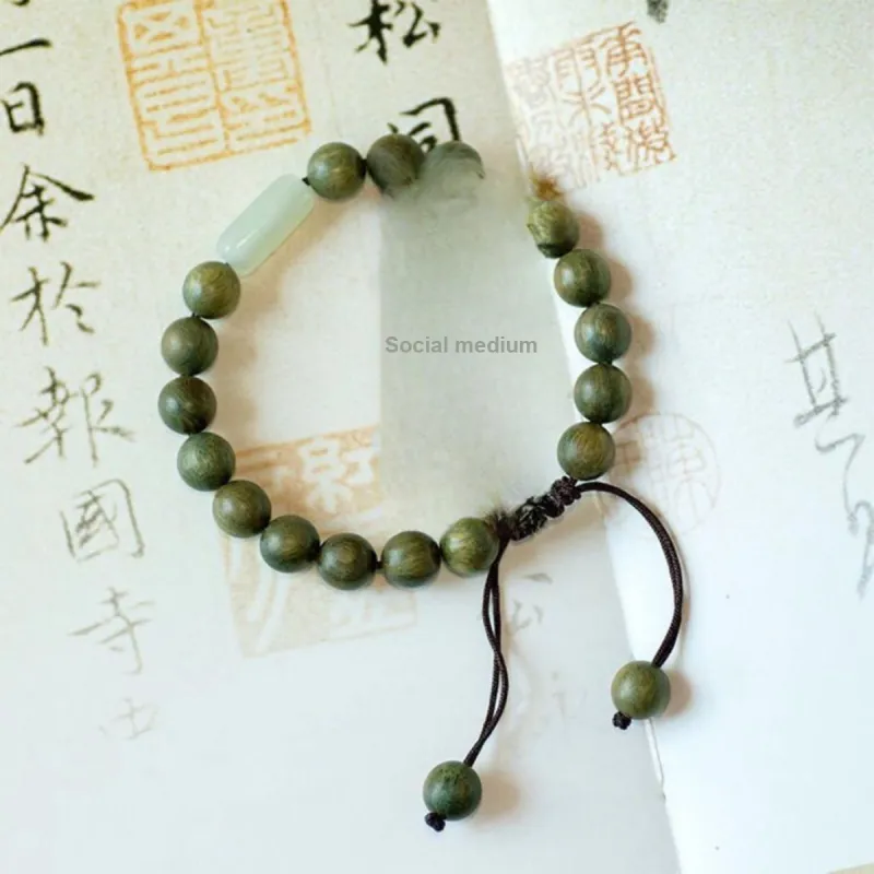 Three Inches Of Daylight Green Sandalwood Wooden Bracelets Unisex-2