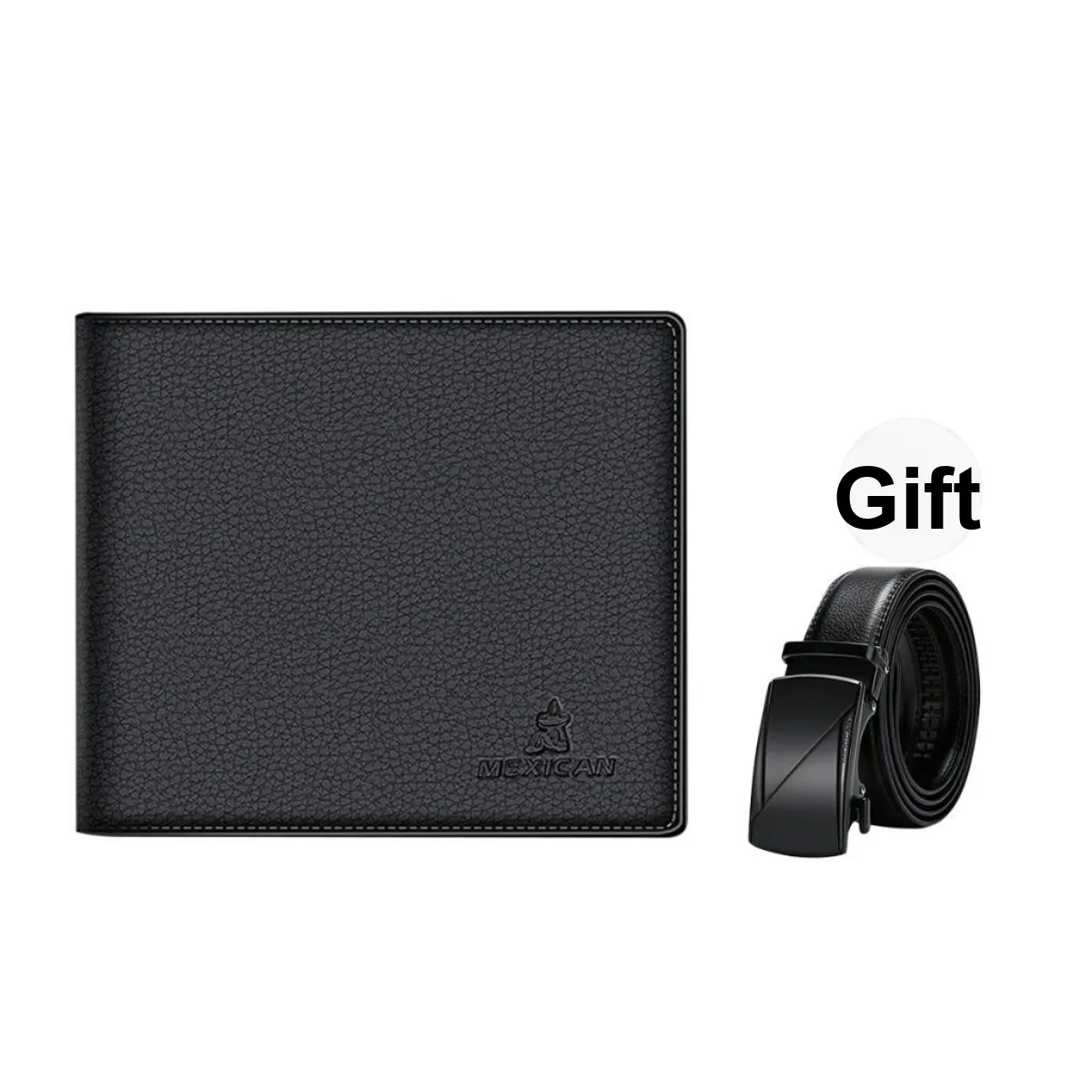MEXICAN Кошелек из коровьей кожи стандартный мужской черный