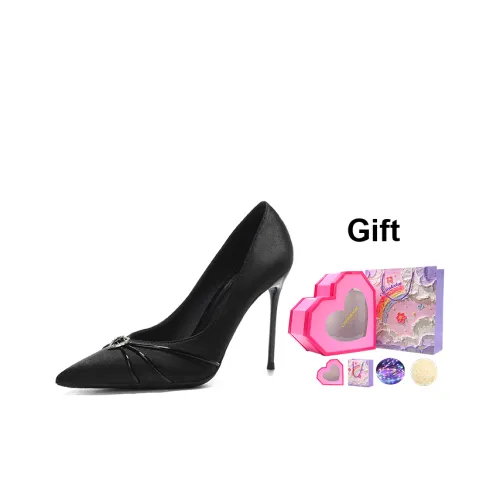 Crelinkxlat Узкий каблук Высокие каблуки Женские Звездный черный