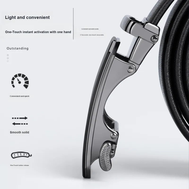 Red Bean Cow Leather Leather Belts Men's 3.5cm-2