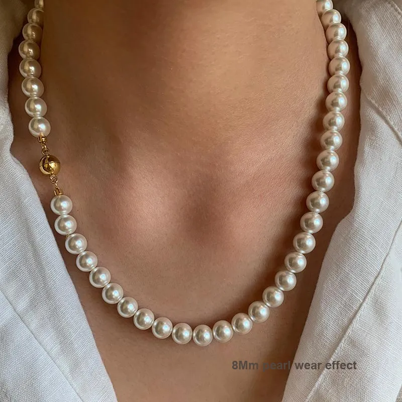 Drejew Copper Alloy Imitation Pearl Necklaces Women's-5