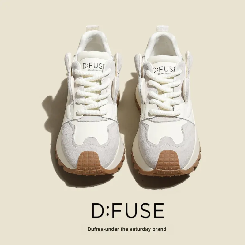 D FUSE SCANDINAVIA Wear resistant And Lightweight Low Top Chunky Sneakers Women's Beige-6