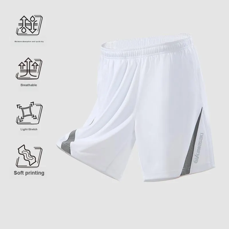 Kawasaki Xinghe Badminton Jersey Casual Shorts Unisex White-2