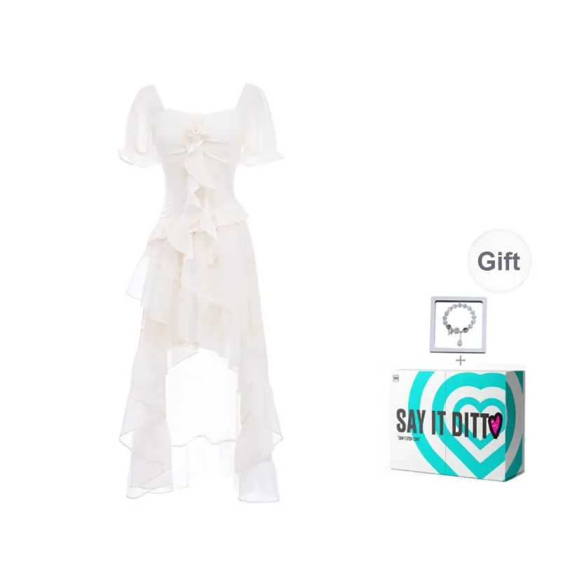 TURN UP Short Sleeved Dress Women's Gentle Apricot-5