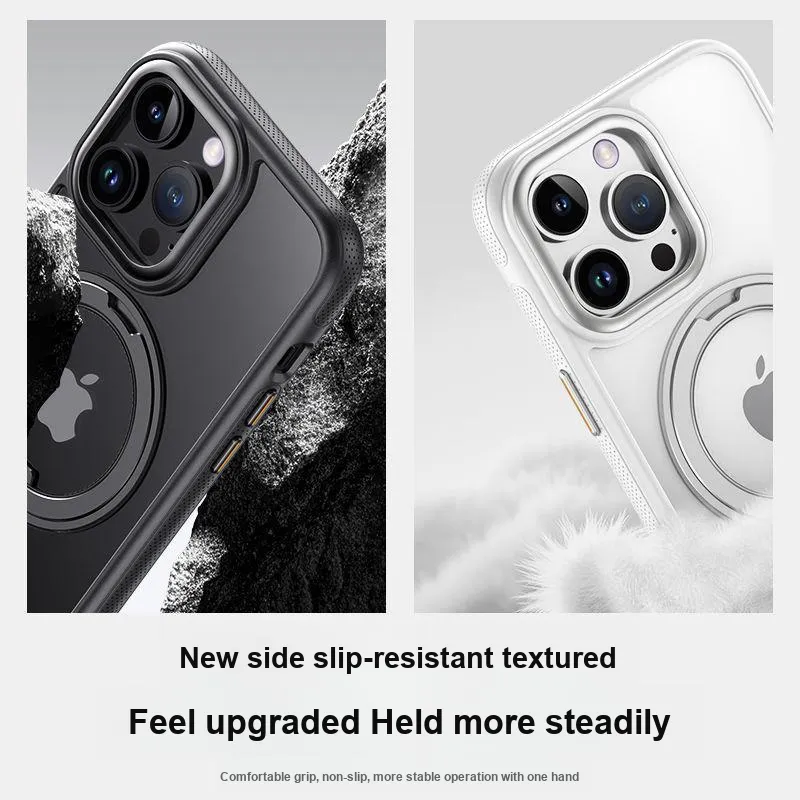 MOWEITU PC Material 360 Magnetic Stand Phone Cases Compatibility IPhone Apple 13/13 Pro/14/15/16 Solid Color-1