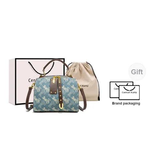 CentarlKatty Handbags Coach Blue With Coffee