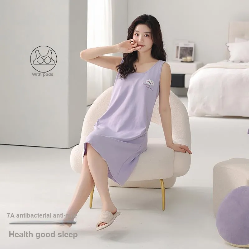FENTENGCARE Nightgown Women's Violet-4