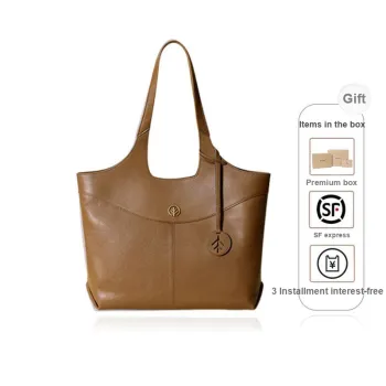 BAGTREE Vegetable Tanned Cow Leather Shoulder Bag Large Size Unisex Multicolor