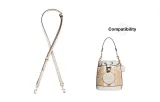Ecru 1.1cm Width Litchi Grain Gold Buckle 90-120cm[Compatibility with Dempsey Bucket Bag]